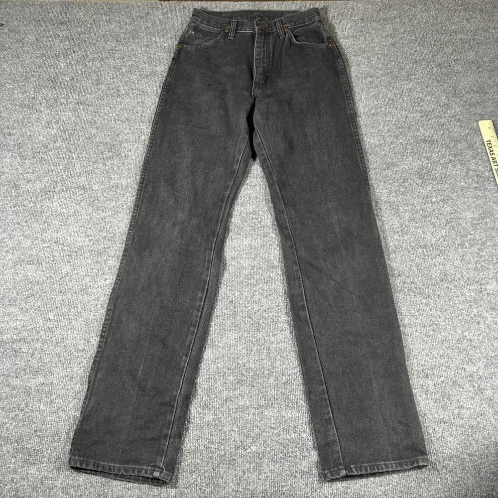 Wrangler Jeans Womens Size 9x34 Black High Waisted Straight Leg Vintage Cotton